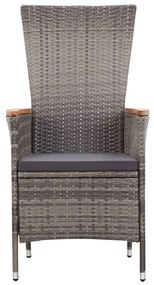 vidaXL Σετ Τραπεζαρίας Κήπου 5 Τεμαχίων Γκρι με Μαξιλάρια