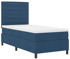 vidaXL Κρεβάτι με ελατήρια με στρώμα Μπλε 100 x 200 cm ύφασμα