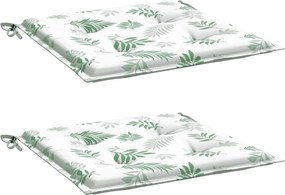 vidaXL Μαξιλάρια Καρέκλας 2 τεμ. Σχέδιο Φύλλων 50x50x4 εκ. Υφασμάτινα