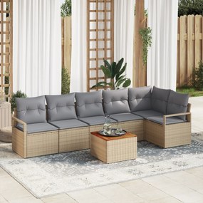 vidaXL Σετ Καναπέ Κήπου 7 pcs Μπεζ, ανοιχτό γκρι Μέτριο