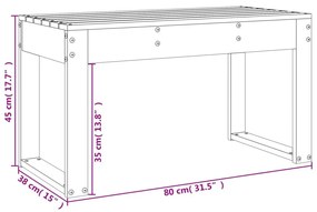 Παγκάκι Κήπου Γκρι 80 x 38 x 45 εκ. από Μασίφ Ξύλο Πεύκου - Γκρι