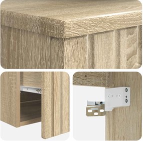 vidaXL Νιπτήρας Τοίχου Sonoma Δρυς 39 x 41 x 62,5 εκ