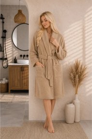 Μπουρνούζι ενηλίκων με γιακά σάλι από βαμβάκι (S/M) - Μπλε S/M