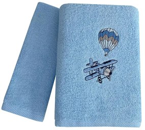 Πετσέτες Βρεφικές Sky Fly (Σετ 2τμχ) Blue Astron Σετ Πετσέτες 70x130cm 100% Βαμβάκι