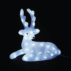 ACRYLIC SITTING REINDEER 55 LED ΛΕΥΚΑ IP44 36*16,5*37cm  30cm ΚΑΛ. ACA X0855224