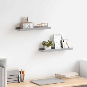 VidaXL Ράφια για Κορνίζες 2 τεμ. Γκρι 40 x 9 x 3 εκ. από MDF