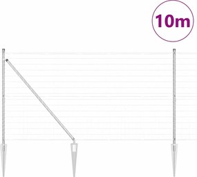 vidaXL Τεντώτο με στήριγμα Ασημί 1,4 x 10 m Ατσάλι
