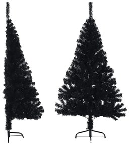 vidaXL Χριστουγεννιάτικο Δέντρο Τεχνητό Μισό Με Βάση Μαύρο 120 εκ. PVC