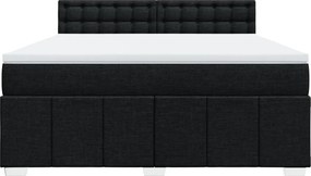 vidaXL Κρεβάτι Boxspring με Στρώμα Μαύρο 180x200 εκ. Υφασμάτινο