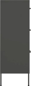 vidaXL Συρταριέρα Ανθρακί 80 x 35 x 101,5 εκ. από Ατσάλι