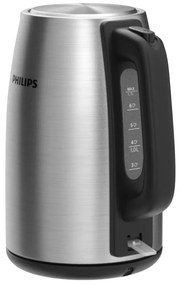 Ηλεκτρικός βραστήρας Philips Viva Collection HD9351/90, 2200W, 1.7l, Μέταλλο, Αυτόματος τερματισμός λειτουργίας, Προστασία κατά της υπερθέρμανσης, Γκρι/Μαύρο