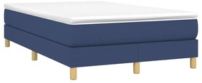 vidaXL Κρεβάτι Boxspring με Στρώμα Μπλε 120x200 εκ. Υφασμάτινο