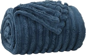 vidaXL Κουβέρτα Σκούρο μπλε 240 x 220 cm Μαλλί