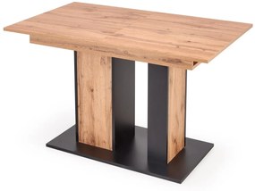 Τραπέζι Houston 1290, Μαύρο, Wotan δρυς, 77x85x130cm, 51 kg, Επιμήκυνση, Πλαστικοποιημένη μοριοσανίδα | Epipla1.gr