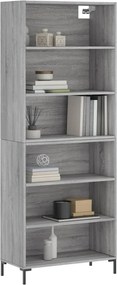 vidaXL Ντουλάπι Sonoma Γκρι 69,5x32,5x180 εκ. Επεξεργασμένο Ξύλο