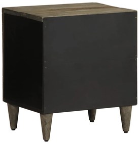 vidaXL κομοδίνο ντουλάπι ανοιχτό γκρι 40x33x46 cm μασίφ ξύλο Mango
