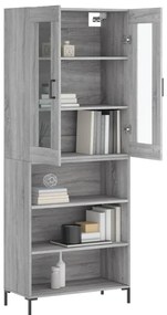vidaXL Ντουλάπι Γκρι Sonoma 69,5 x 34 x 180 εκ. Επεξεργασμένο Ξύλο