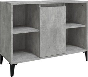vidaXL Ντουλάπι Νιπτήρα Γκρι Σκυρ. 80 x 33 x 60 εκ. Επεξεργασμένο Ξύλο