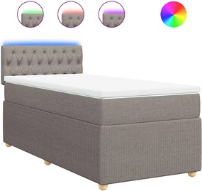 vidaXL Κρεβάτι Boxspring με Στρώμα Taupe 80x200 εκ. Υφασμάτινο