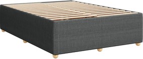 vidaXL Κρεβάτι Boxspring με Στρώμα Σκούρο Γκρι 140x200 εκ Υφασμάτινο