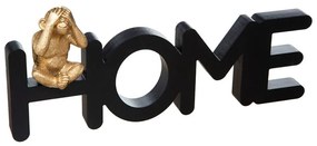 Διακοσμητικό Home Με Μαϊμού 07.187915 37,3x6x16cm Black-Gold Ξύλο