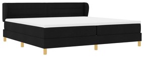 vidaXL Κρεβάτι Box Spring με Στρώμα  Μαύρο 200x200 εκ. Ύφασμα