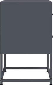 vidaXL Κομοδίνο Ανθρακί 36 x 39 x 60,5 εκ. Ατσάλινο