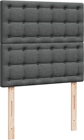 vidaXL Κρεβάτι Boxspring με Στρώμα Σκούρο Γκρι 90x190 εκ. Υφασμάτινο