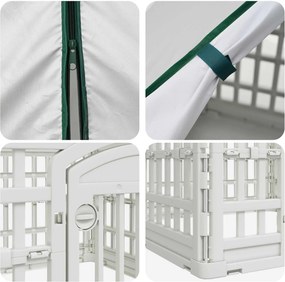 vidaXL 4 Πάνελ Τσουληθράκι με Σκεπή 60 x 60 x 82 εκ Πλαστικό Λευκό
