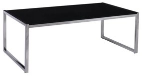 ACTION Τραπεζάκι Σαλονιού - Καθιστικού 120x60cm Inox - Μαυρό Γυαλί 8mm  120x60x45cm ΕΜ748,1