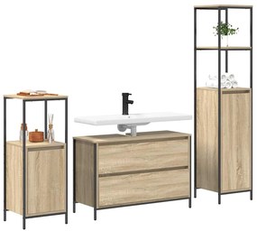 vidaXL Σετ Επίπλων Μπάνιου 3 pcs Δρύς Sonoma Επεξεργασμένο ξύλο