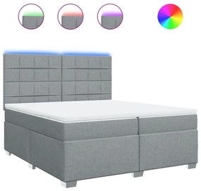 ΚΡΕΒΑΤΙ BOXSPRING ΜΕ ΣΤΡΩΜΑ ΑΝΟΙΧΤΟ ΓΚΡΙ 200X200 ΕΚ. ΥΦΑΣΜΑΤΙΝΟ 3292895