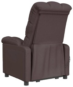 vidaXL Πολυθρόνα Μασάζ Ηλεκτρική Σκούρο Καφέ Υφασμάτινη