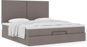 vidaXL Οθωμανικό κρεβάτι με στρώμα Taupe 180x200cm ύφασμα