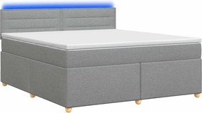 vidaXL Κρεβάτι box spring με στρώμα Ανοιχτό γκρι 140 x 190 cm Ύφασμα