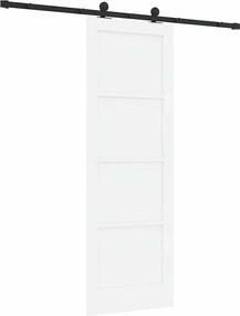 vidaXL Συρόμενη Πόρτα Λευκό και Μαύρο 73,5 x 211 εκ