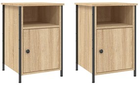 vidaXL Κομοδίνα 2 τεμ. Sonoma Δρυς 40x42x60 εκ. από Επεξεργασμένο Ξύλο