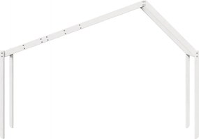vidaXL Οροφή Κρεβατιού Παιδική Λευκό 203x80,5x142εκ. Μασίφ Ξύλο Πεύκου