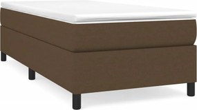 vidaXL Κρεβάτι Boxspring με Στρώμα Σκούρο Καφέ 100x200 εκ. Υφασμάτινο