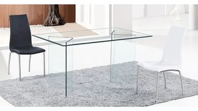 ΕΜ727 GLASSER Τραπέζι - Γραφείο Διάφανο Γυαλί 12mm  150x90x75cm Clear,  Bent Glass - Γυαλί, , 1 Τεμάχιο