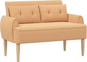 vidaXL Love seat με κουμπιά Μπεζ 117 x 67 x 77 εκ. Μπουκλέ