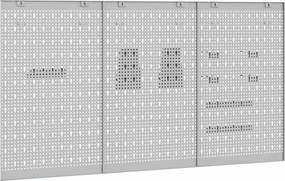 vidaXL Πάνελ Τοίχου Εργαλείων 3 τμχ. Γκρι 150 x 1 x 80 εκ