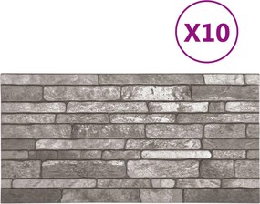 vidaXL Πάνελ τοίχου 10 pcs Σκούρο Γκρι 100 x 50 cm Αφρός EPS