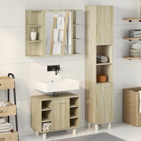 vidaXL Σετ Επίπλων Μπάνιου 3 Τεμαχίων Sonoma Δρυς Επεξεργασμένο Ξύλο