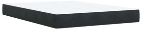 vidaXL Κρεβάτι Boxspring με Στρώμα Μαύρο 140x190 εκ. Βελούδινο