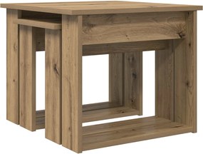 vidaXL Σετ Τραπεζιού Για Καφέ 2 pcs Artisan Oak Επεξεργασμένο ξύλο