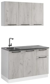 Έτοιμη Σύνθεση Κουζίνας Comfort 120 Λευκό Δρύς