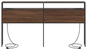 vidaXL Κεφαλάρι Αποθήκης με ράφι Καφέ δρυς 180 cm Επεξεργασμένο ξύλο