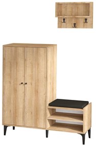 Έπιπλο Εισόδου Jess 393MRD1212 120x35x137cm Oak Πλαστικό,Μοριοσανίδα