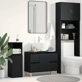 vidaXL Ντουλάπι μπαταρίας Μαύρη Δρυς 80x33x60 εκ Επεξεργασμένο Ξύλο